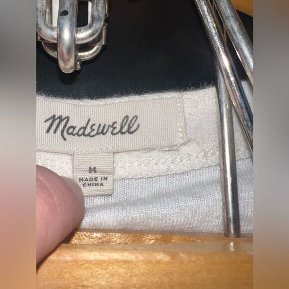 Madewell Light Cream Libra Lace-Up Tee Size Medium EUC - Picture 7 of 9